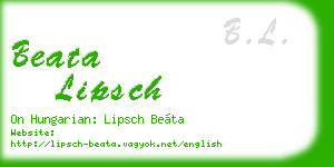 beata lipsch business card